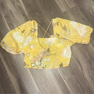 HM Square Neck Open Back Crop Blouse NWT